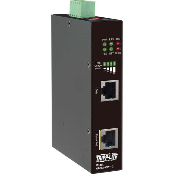 Tripp Lite Gigabit Ethernet PoE Injector Industrial 90W PoE++ IP30 1-Port
