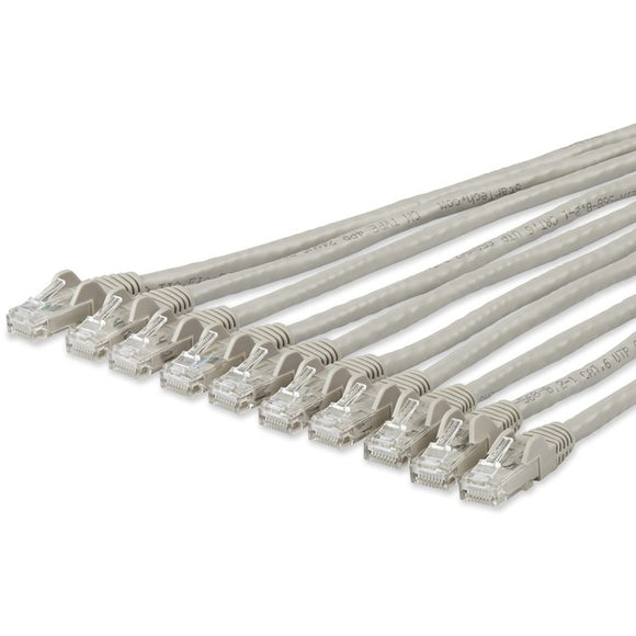 StarTech.com 3 ft. CAT6 Ethernet Cable - 10 Pack - ETL Verified - Gray CAT6 Patch Cord - Snagless RJ45 Connectors - 24 AWG - UTP