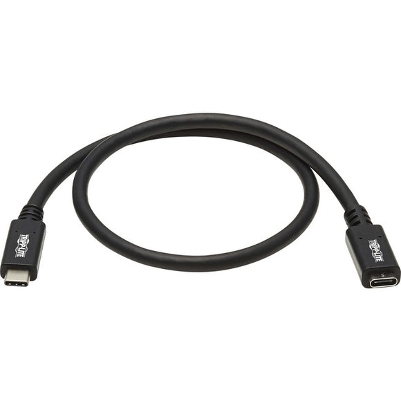 Tripp Lite USB C Extension Cable USB 3.2 Gen 2 60W PD Charging TB3 M/F 20in