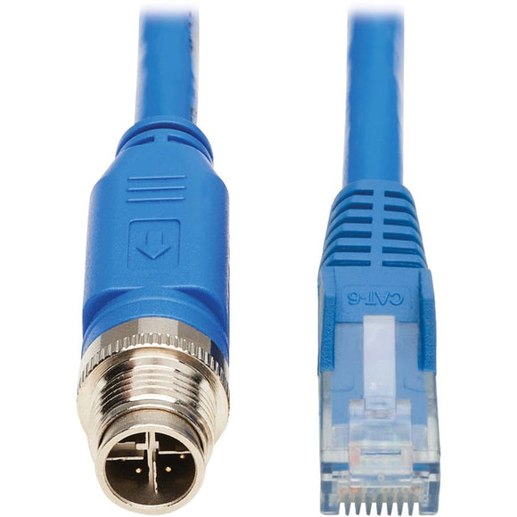 Tripp Lite Ethernet Cable M12 XCode Cat6 1G UTP CMR-LP PoE M12 RJ45 M/M 1M