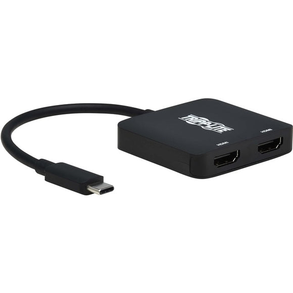 Tripp Lite USB C Adapter Dual-Display 4K 60Hz HDMI HDR 4:4:4 HDCP 2.2 Black