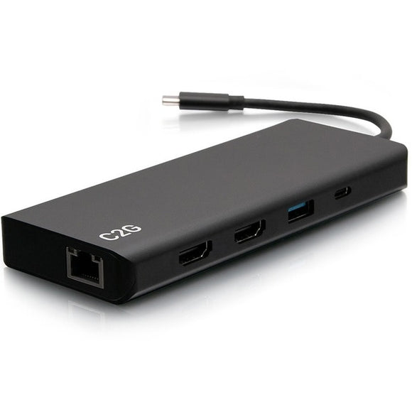 C2G USB C Dual Monitor Laptop Docking Station - HDMI, Ethernet, USB-A, 3.5mm Audio - Up to 60W Power Delivery