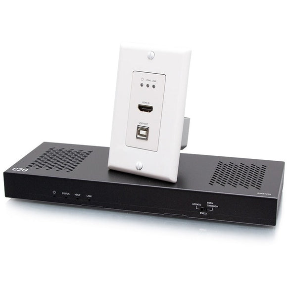 C2G HDMI HDBaseT + USB-B, RS232 Wall Plate Transmitter to Box Receiver Kit