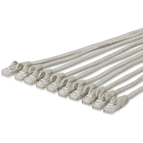 StarTech.com 15 ft. CAT6 Ethernet Cable - 10 Pack - ETL Verified - Gray CAT6 Patch Cord - Snagless RJ45 Connectors - 24 AWG - UTP