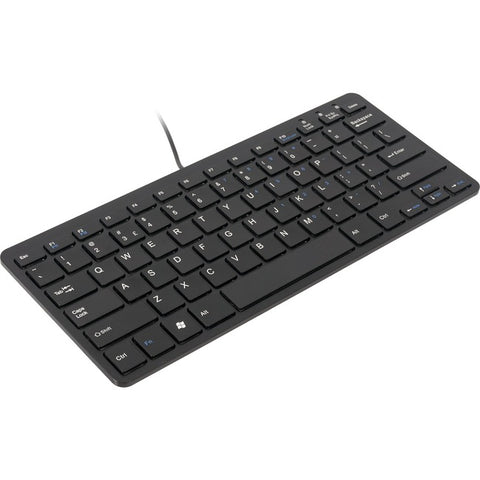 R-Go Compact ergonomic keyboard, flat design, mini keyboard, QWERTY (US) layout, wired, black