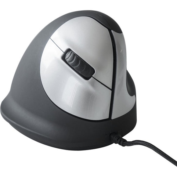 R-Go HE ergonomic mouse, vertical mouse, prevents RSI, medium (hand length 165-185mm), right handed, wired, black