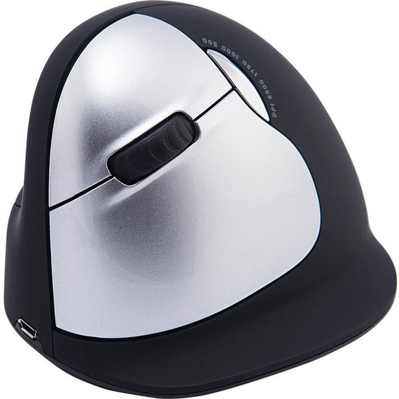 R-Go HE ergonomic mouse, vertical mouse, prevents RSI, large (hand length ? 185mm), left-handed, wireless, black