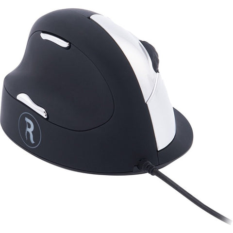 R-Go HE Break ergonomic mouse, vertical mouse with break software, prevents RSI, large (hand length ? 185mm), left handed, wired, black