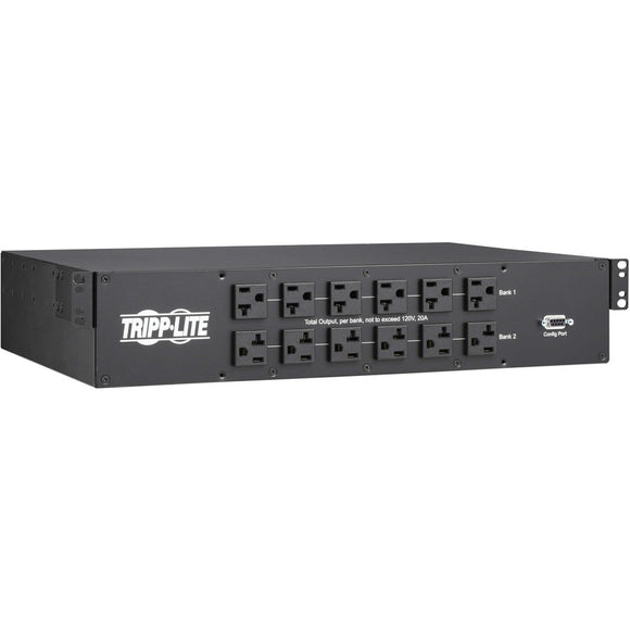 Tripp Lite by Eaton 2.9kW 120V Single-Phase ATS/Monitored PDU - 24 5-15/20R & 1 L5-30R Outlets, Dual L5-30P Inputs, 10 ft. Cords, 2U, TAA