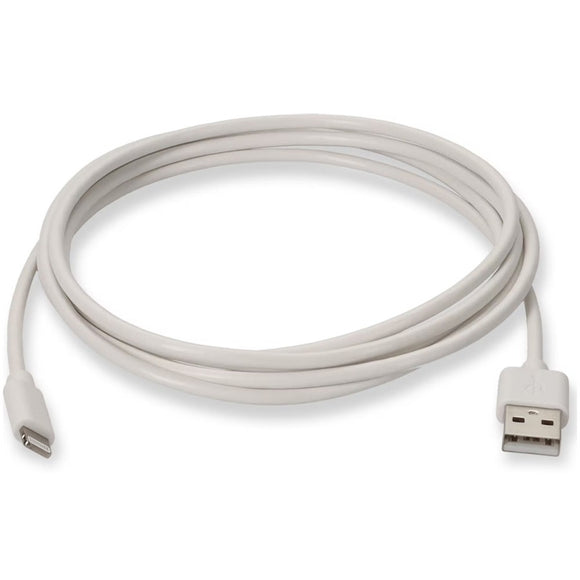 AddOn 6in USB 2.0 (A) Male to Lightning Male White Cable