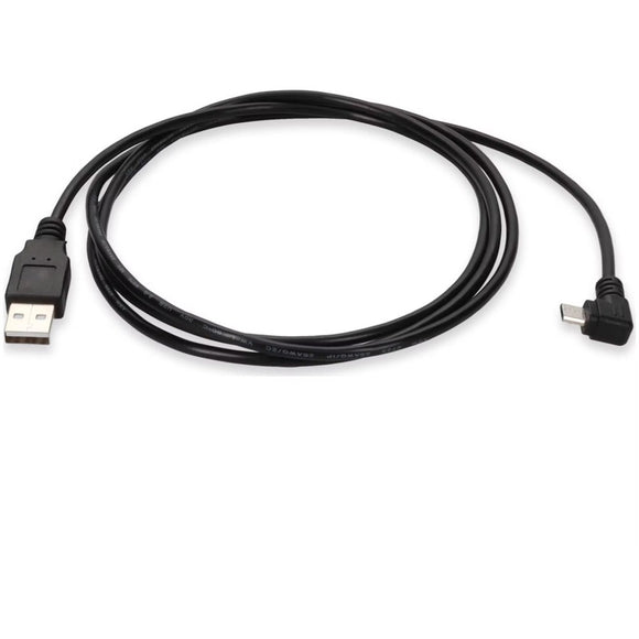 AddOn 6ft USB 2.0 (A) Male to Micro-USB 2.0 (B) Right-Angle Male Black Cable