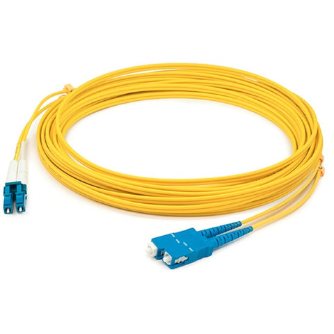 AddOn 0.5m LC (Male) to SC (Male) Yellow OS2 Duplex Fiber OFNR (Riser-Rated) Patch Cable