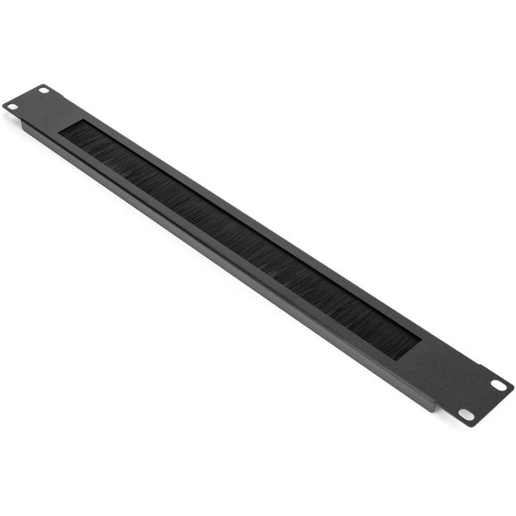 Rocstor 1U Rack Mount Brush Panel - Rack Cable Management - 1U Rack Height - Cold Rolled Steel (CRS), Nylon - Black - ORGANIZE CABLES CONTROL AIRFLOW