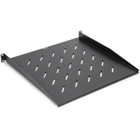 Rocstor 1U Universal Vented Rack Mount Shelf - 17.72in 450MM Depth - Black - 1U Rack Height x 19" Rack Width - 66.14lb / 30kg Weight Capacity - Cold-rolled Steel (CRS) - RoHS - Black