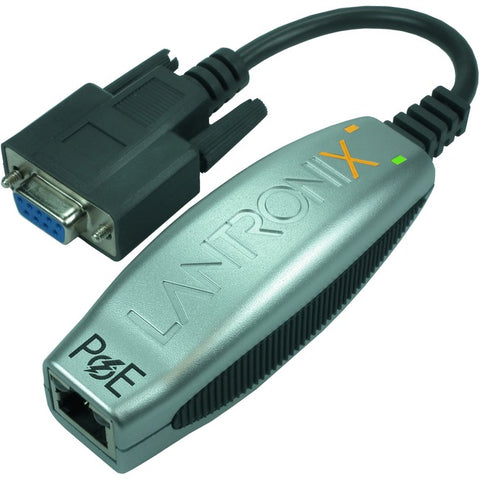 Lantronix Compact 1-Port Secure Serial (RS232) to IP Ethernet Device Server; Up to 256-bit AES encryption; Power Over Ethernet (PoE) 802.3AF