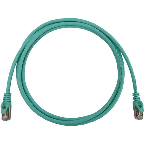 Tripp Lite Cat6a 10G Snagless Shielded Slim STP Ethernet Cable (RJ45 M/M), PoE, Aqua, 7 ft. (2.1 m)
