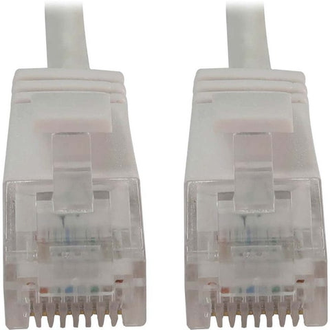 Tripp Lite Cat6a 10G Snagless Molded Slim UTP Ethernet Cable (RJ45 M/M), PoE, White, 6 in. (15 cm)