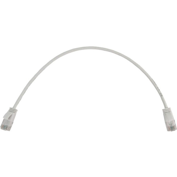 Tripp Lite Cat6a 10G Snagless Molded Slim UTP Ethernet Cable (RJ45 M/M), PoE, White, 1 ft. (0.3 m)