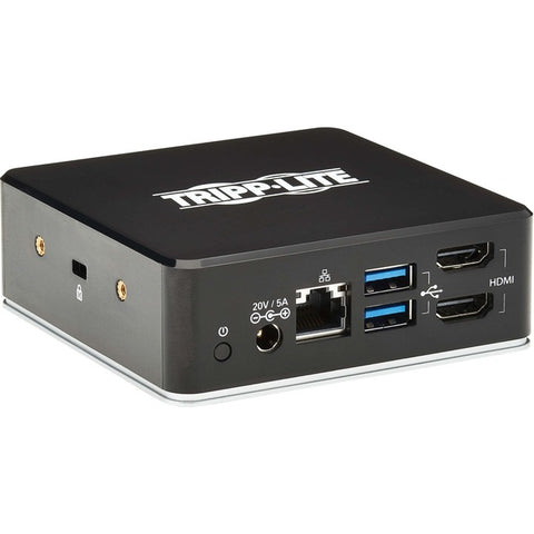 Tripp Lite USB-C Dock, Dual Display - Dual HDMI, USB 3.2 Gen 1, USB-A Hub, GbE, 3.5 mm, 85W PD Charging, EU/UK Power Adapters Docking Station