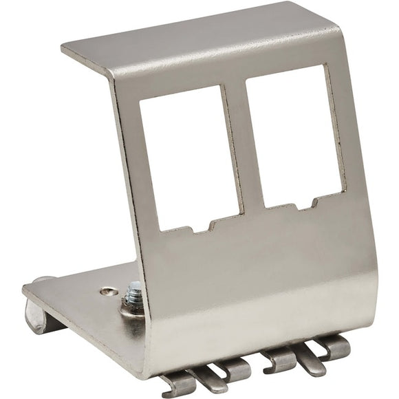Tripp Lite 2-Port Metal DIN-Rail Mounting Module for Snap-In Keystone Jacks and Couplers, Silver, TAA