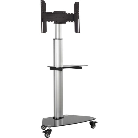 Tripp Lite by Eaton Premier Rolling TV Cart for 37" to 70" Displays, Black Glass Base and Shelf, Locking Casters
