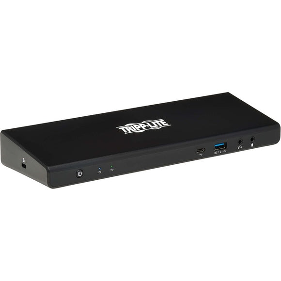 Tripp Lite USB-C Dock, Dual Display - 5K 60 Hz DP, 4K 60 Hz HDMI, USB 3.2 Gen 1, USB-A/C Hub, GbE, 85W PD Charging, EU/UK Power Adapters Docking Station