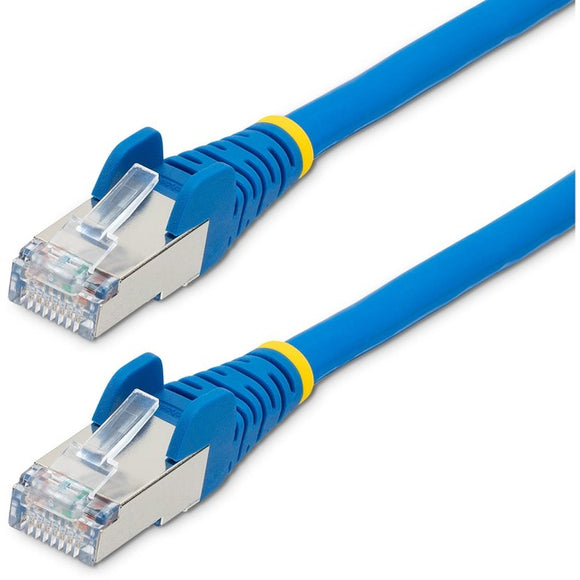 StarTech.com 7ft CAT6a Ethernet Cable, Blue Low Smoke Zero Halogen (LSZH) 10 GbE 100W PoE S/FTP Snagless RJ-45 Network Patch Cord