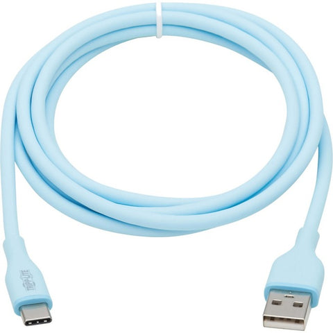 Tripp Lite Safe-IT USB-A to USB-C Antibacterial Cable, USB 2.0, Ultra Flexible (M/M), Light Blue, 3 ft. (0.91 m)