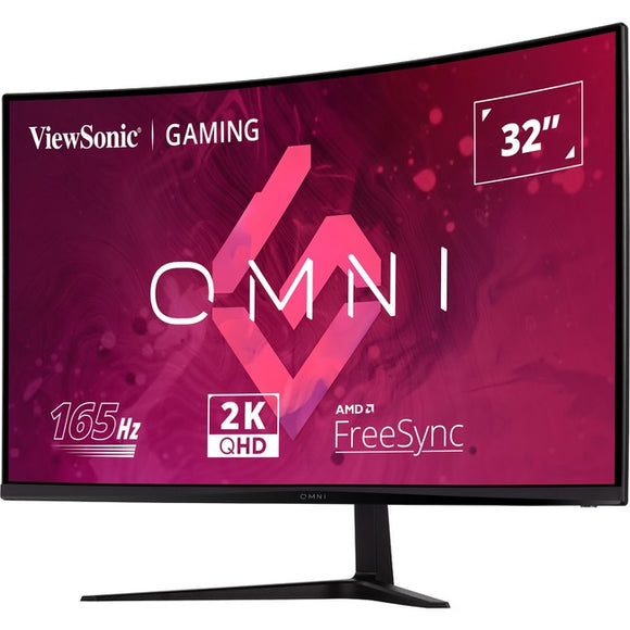 ViewSonic OMNI VX3218C-2K 32 Inch Curved 1ms 1440p 165hz Gaming Monitor with FreeSync Premium, Eye Care, HDMI and Display Port