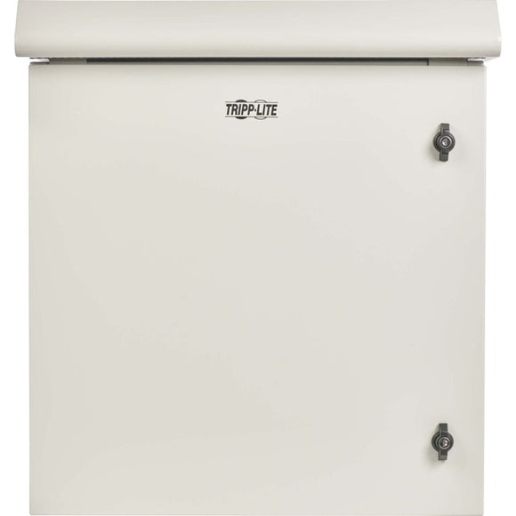 Tripp Lite SmartRack Industrial Enclosure with Lock - NEMA 3R, Wall Mount, Metal Construction, Hinged Back, Internal Fans, 28 in. Depth, 12U, Gray