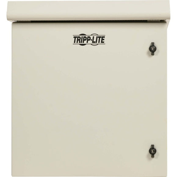 Tripp Lite SmartRack Industrial Enclosure with Lock - NEMA 3R, Wall Mount, Metal Construction, Hinged Back, Internal Fans, 32 in. Depth, 12U, Gray