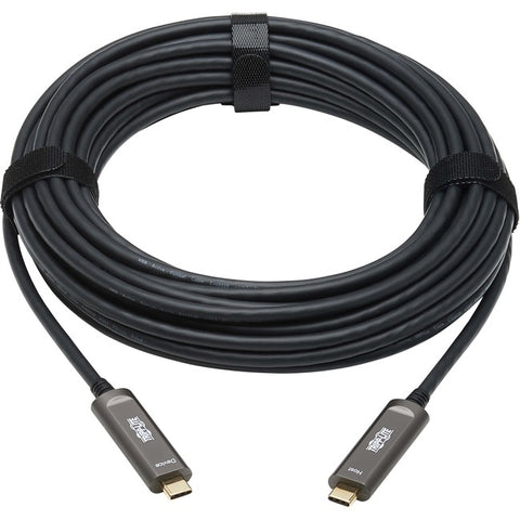 Tripp Lite USB-C AOC Cable (M/M) - USB 3.2 Gen 2 (10 Gbps) Plenum-Rated Fiber Active Optical Cable - Data Only, Backward Compatible, Black, 10 m