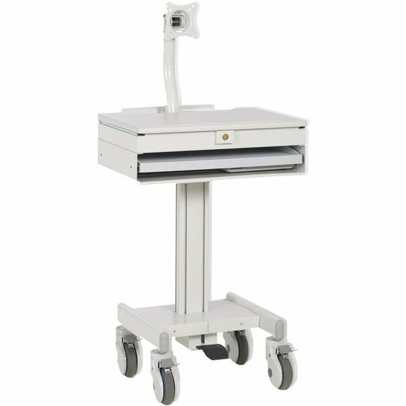 Tripp Lite Mobile Workstation with Monitor Arm, Casters, Locking Drawer, TAA