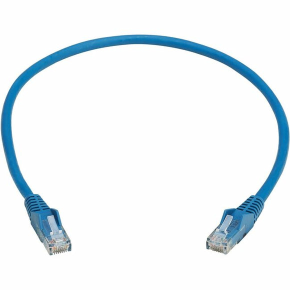 Tripp Lite Cat6 Gigabit Snagless Molded UTP Ethernet Cable (RJ45 M/M), PoE, LSZH, Blue, 0.5