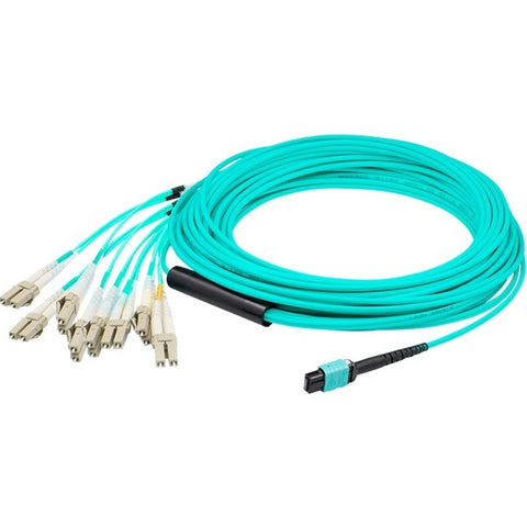 AddOn 7m MPO (Female) to 8xLC (Male) 8-Strand Magenta OM4 LSZH Fiber Fanout Cable