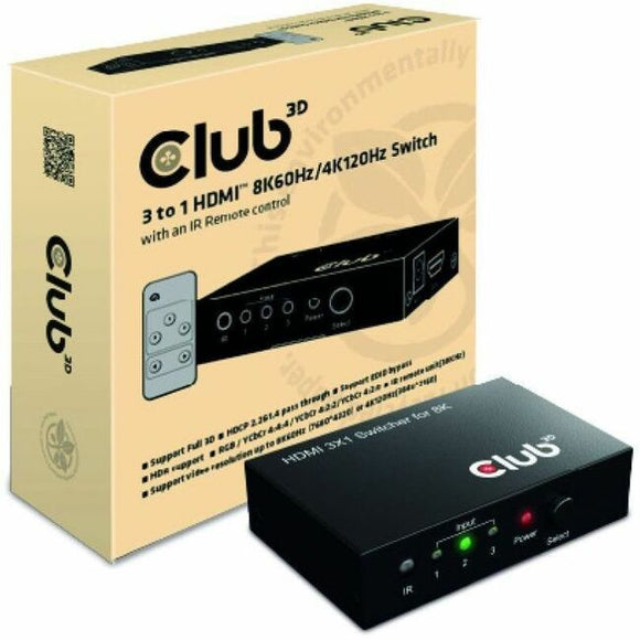 Club 3D 3 to 1 HDMI 8K60Hz/4K120Hz Switch