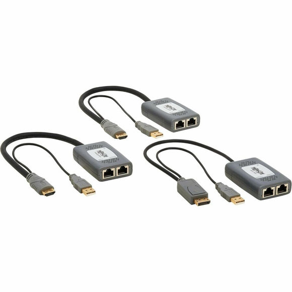 Tripp Lite by Eaton 2-Port DisplayPort to HDMI over Cat6 Extender Kit, Pigtail Transmitter/2x Receivers, 4K 60 Hz, HDR, 4:4:4, 230 ft. (70.1 m), TAA