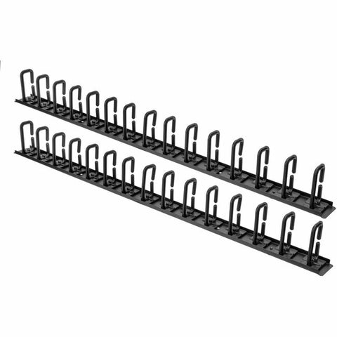 Vertical Cable Organizer with D-Ring Hooks - 0U - 6 ft.