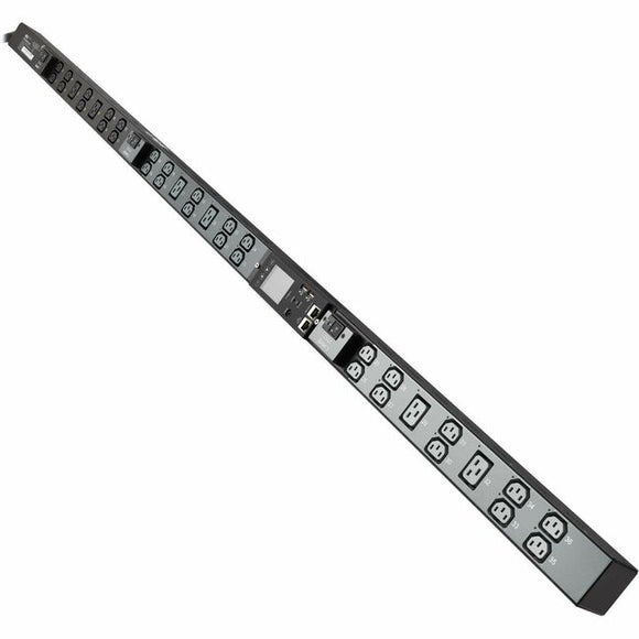 Tripp Lite series 8.6kW 200-240V 3-Phase IsoBreaker Managed PDU - Gigabit, 36 Outlets, L21-30P Input, LCD, 10 ft. (3 m) Cord, 0U, 70 in. (1.8 m) Height, TAA
