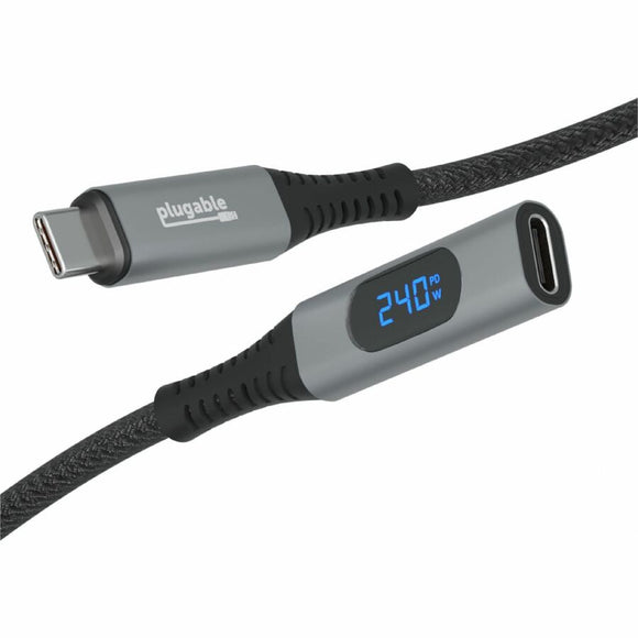 Plugable USB C Extension Cable 3.3 Ft, Digital Power Meter Tester for Monitoring USB-C Connections