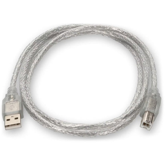 AddOn 6ft USB 2.0 (A) Male to USB 2.0 (B) Male Clear Cable