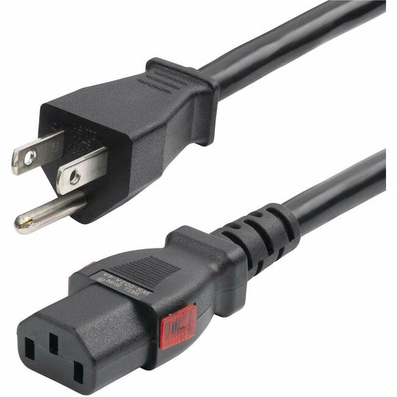 StarTech.com 12ft (3.6m) Heavy Duty Power Cord, NEMA 5-15P to Locking C13 AC Power Cable, 15A 125V, 14AWG, UL Listed Components