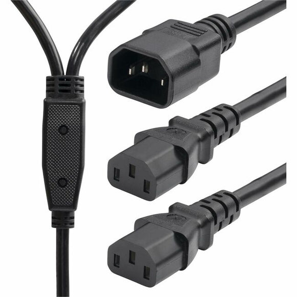 StarTech.com 6ft (1.8m) Power Cord Splitter, IEC 60320 C14 to 2x C13 AC Power Cable, 10A 250V, 18AWG, UL Listed Components