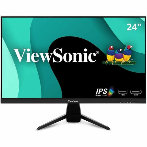 ViewSonic VX2467U - 24" 1080p Thin-Bezel IPS Monitor with 65W USB-C, HDMI, VGA - 250 cd/m²
