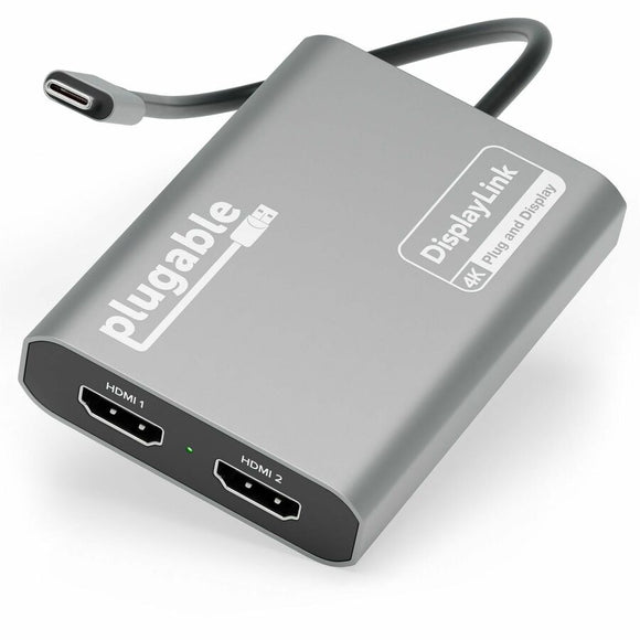 Plugable USB C to HDMI Adapter, Dual Monitor 4K 60Hz for Apple Mac M1/M2/M3